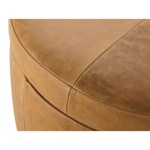 Picture of Cyrus 36" Round Leather Storage Ottoman